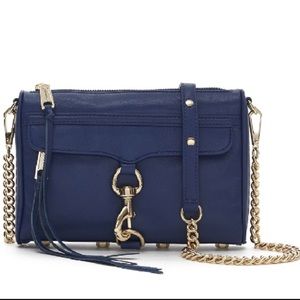 navy & gold rebecca minkoff avery crossbody purse
